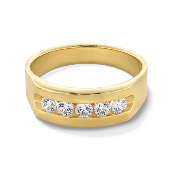 1/2 CT. T.w. Diamond Five Stone Channel Anniversary Band in 14K Gold