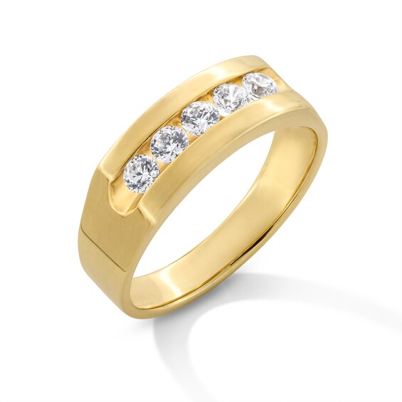 1/2 CT. T.w. Diamond Five Stone Channel Anniversary Band in 14K Gold