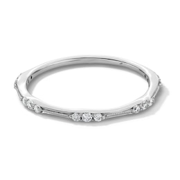 1/6 CT. T.W. Diamond Bamboo Vintage-Style Stackable Anniversary Band in 10K White Gold