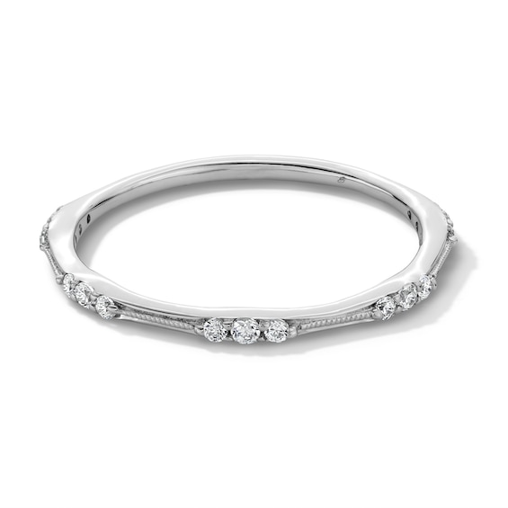 1/6 CT. T.w. Diamond Bamboo Vintage-Style Stackable Anniversary Band in 10K White Gold