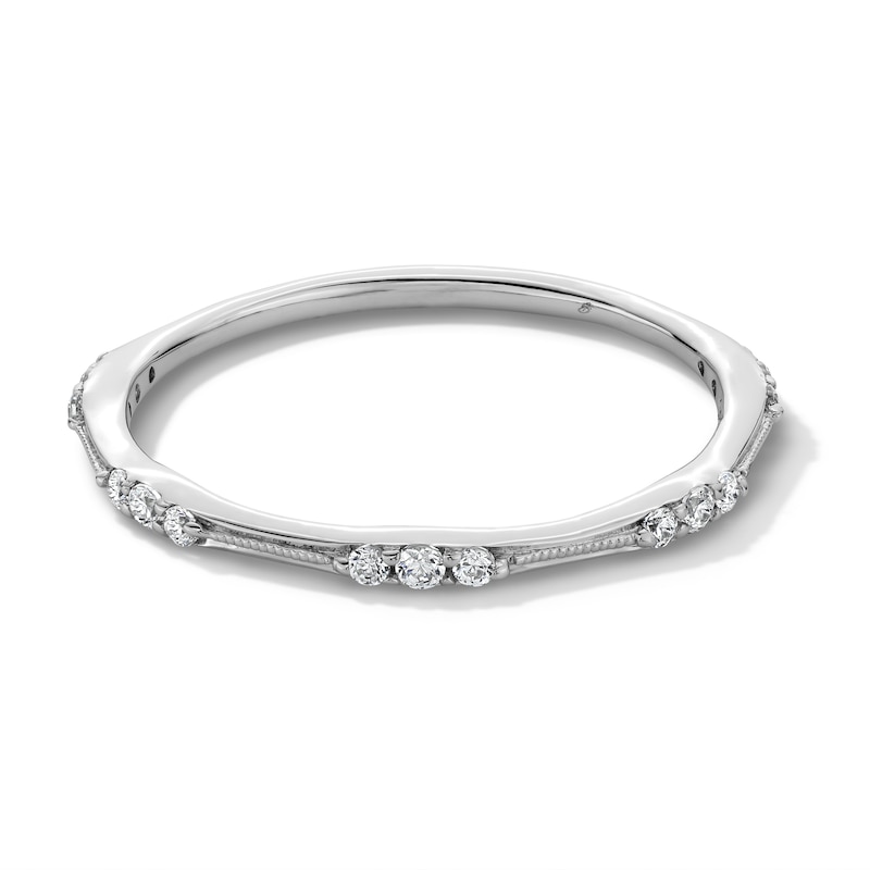 Main Image 1 of 1/6 CT. T.W. Diamond Bamboo Vintage-Style Stackable Anniversary Band in 10K White Gold