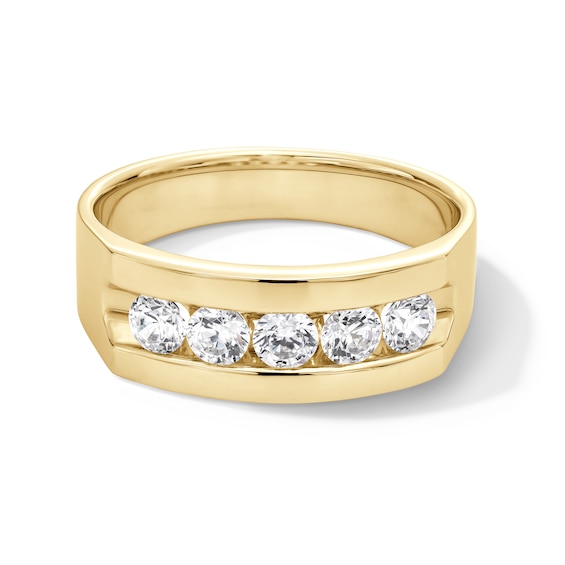 1 CT. T.w. Diamond Five Stone Channel Anniversary Band in 14K Gold