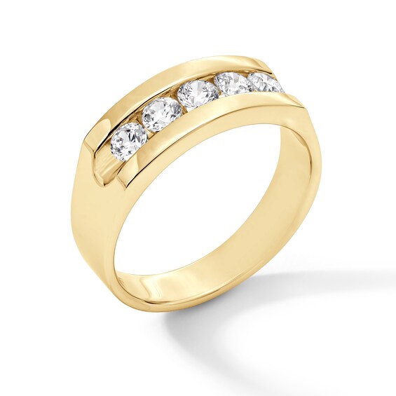 1 CT. T.w. Diamond Five Stone Channel Anniversary Band in 14K Gold