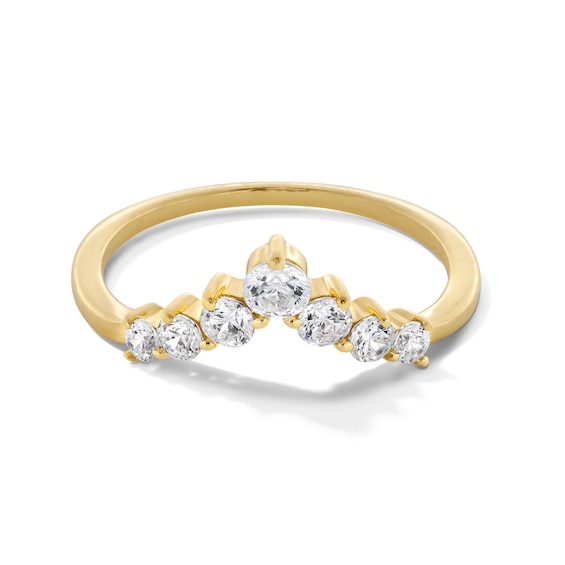 1/2 CT. T.w. Diamond Graduated Seven Stone Chevron Anniversary Band in 14K Gold