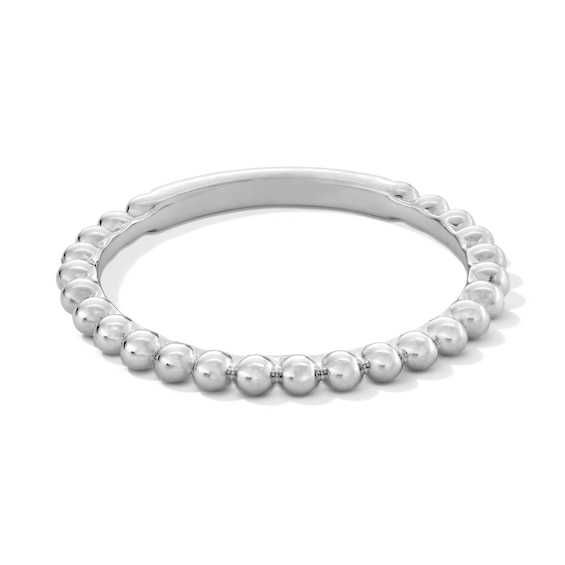 1.6mm Polished Bead Stackable Anniversary Band in 10K White Gold
