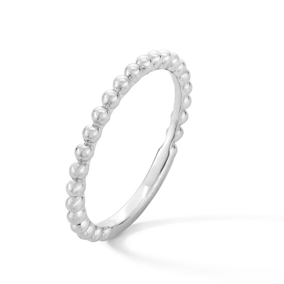 1.6mm Polished Bead Stackable Anniversary Band in 10K White Gold