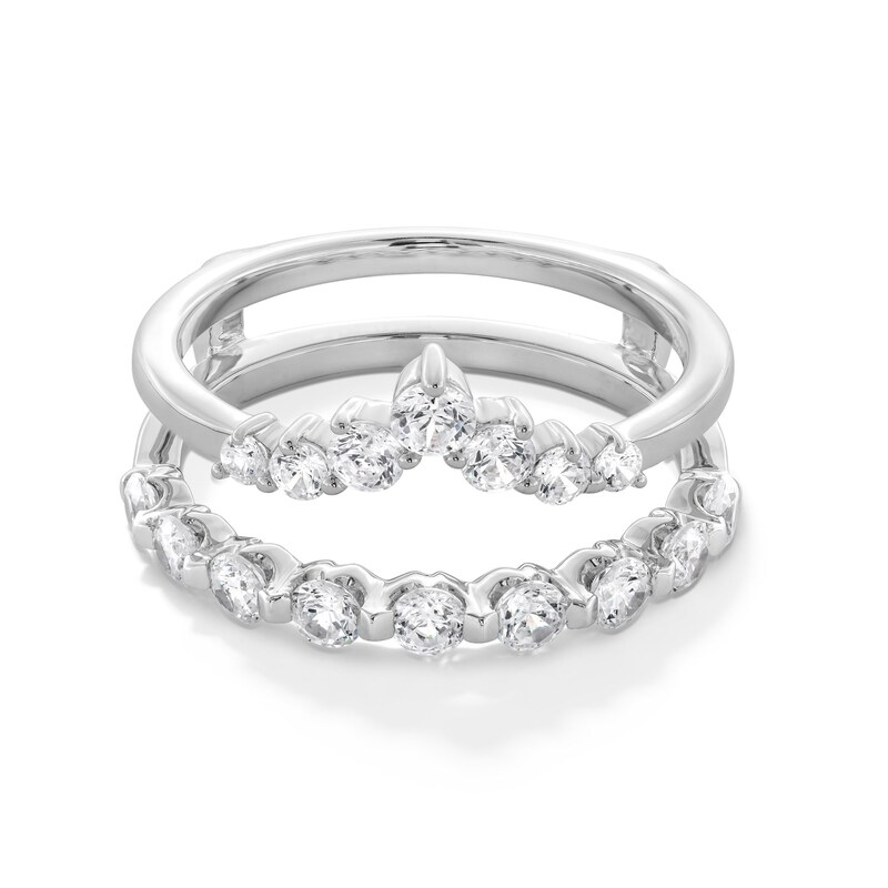 Main Image 1 of 1 CT. T.W. Diamond Graduated Chevron Solitaire Enhancer in 14K White Gold