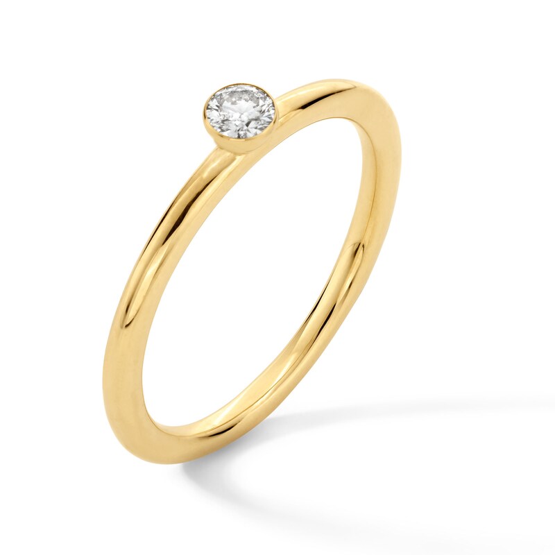 Main Image 3 of 1/8 CT. Diamond Bezel-Set Solitaire Stackable Anniversary Band in 10K Gold (I/I2)