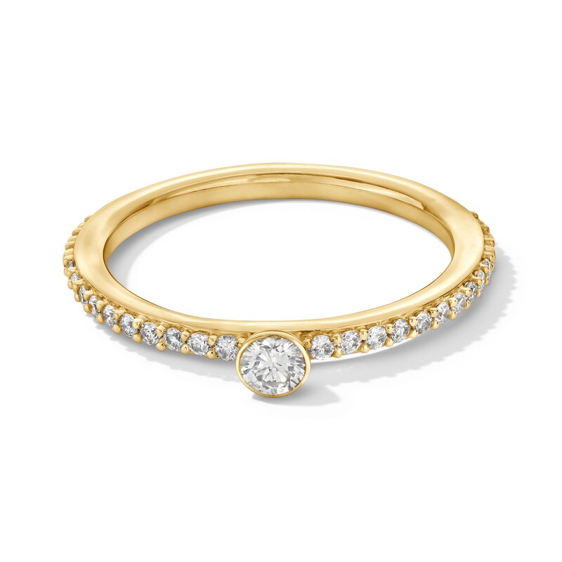 Main Image 1 of 1/4 CT. T.W. Diamond Bezel-Set Stackable Anniversary Band in 10K Gold