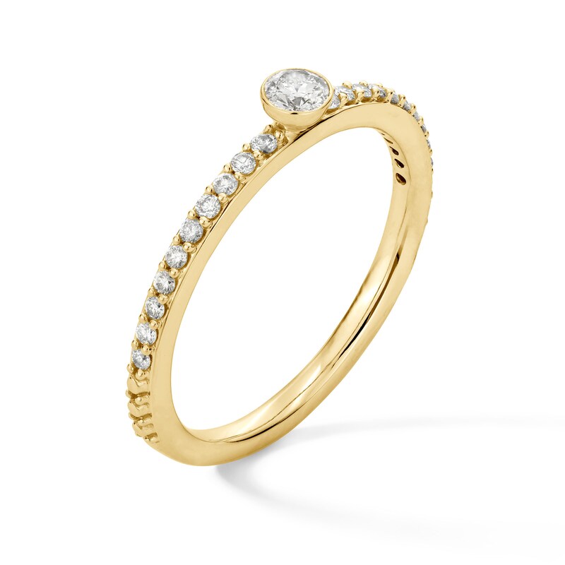 Main Image 3 of 1/4 CT. T.W. Diamond Bezel-Set Stackable Anniversary Band in 10K Gold