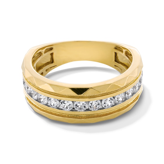 1 CT. T.w. Diamond Channel Vintage-Style Anniversary Band in 10K Gold