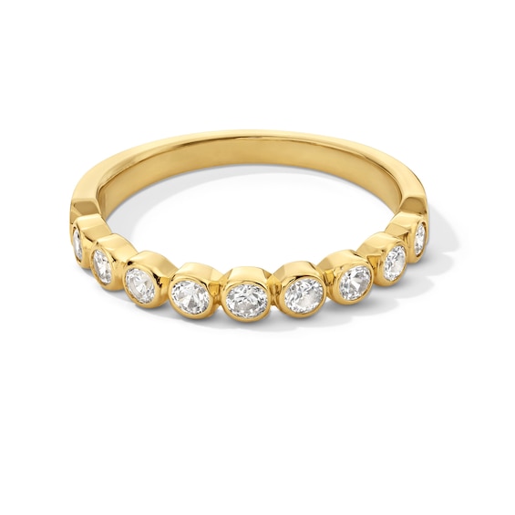 1/2 CT. T.w. Diamond Bezel-Set Nine Stone Stackable Anniversary Band in 10K Gold