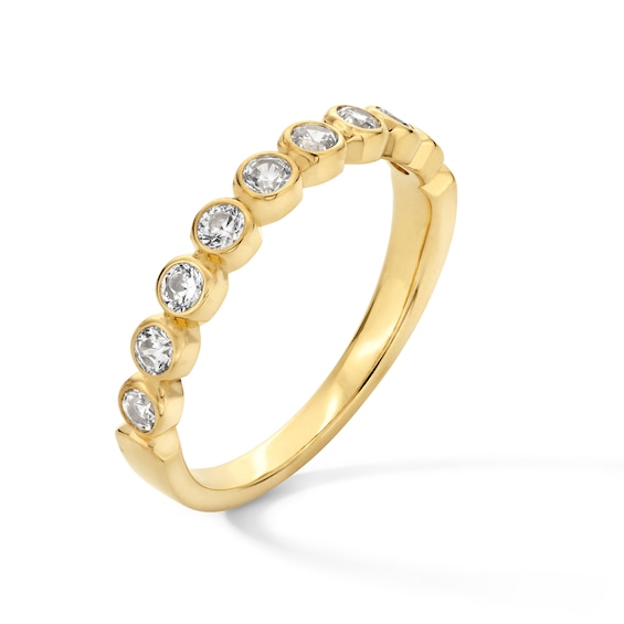 1/2 CT. T.w. Diamond Bezel-Set Nine Stone Stackable Anniversary Band in 10K Gold
