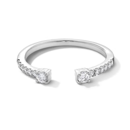 1/4 CT. T.W. Diamond Open Shank Stackable Anniversary Band in 14K White Gold - Size 7
