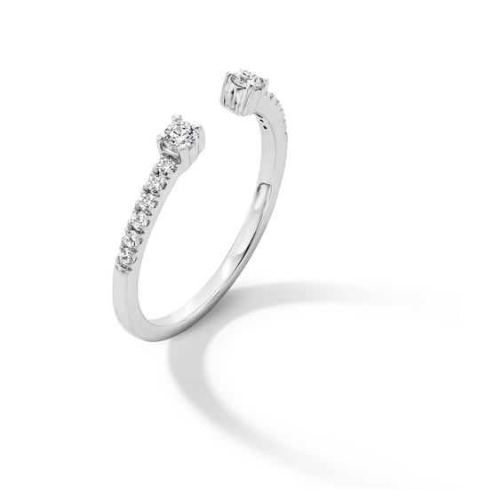 1/4 CT. T.w. Diamond Open Shank Stackable Anniversary Band in 14K White Gold - Size 7