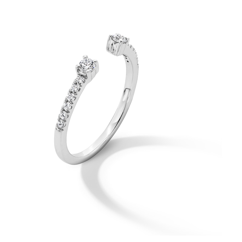 Main Image 3 of 1/4 CT. T.W. Diamond Open Shank Stackable Anniversary Band in 14K White Gold - Size 7