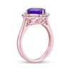 Thumbnail Image 3 of Asscher-Cut Amethyst and White Lab-Created Sapphire Tilted Frame Ring in Sterling Silver with 14K Rose Gold Plate