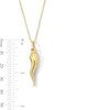 Thumbnail Image 4 of Italian Horn Pendant in Hollow 14K Gold - 20”