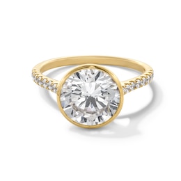 3-1/5 CT. T.W. Certified Lab-Grown Diamond Bezel-Set Engagement Ring in 14K Gold (F/VS2)