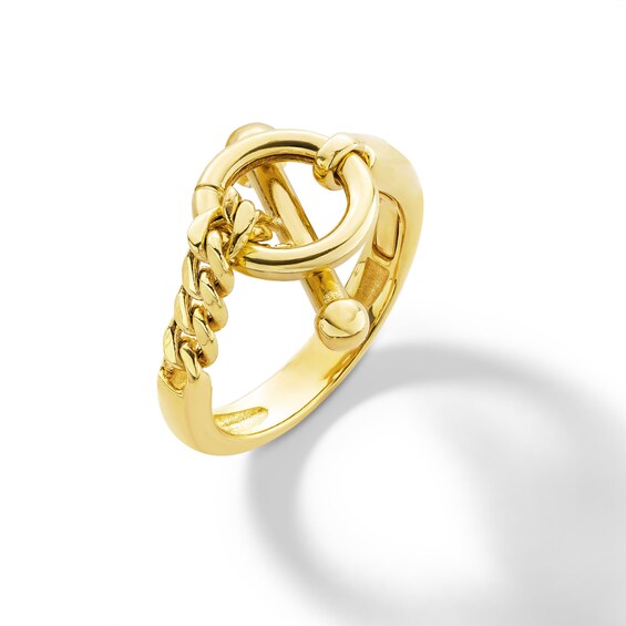 Toggle Chain Ring in Solid 14K Gold - Size 7