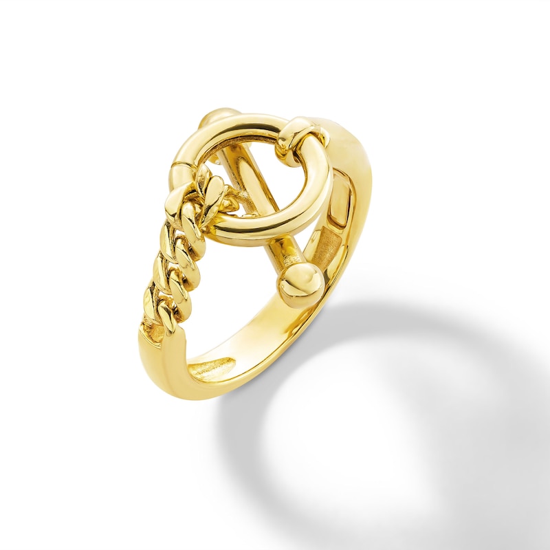 Main Image 1 of Toggle Chain Ring in Solid 14K Gold - Size 7