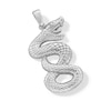 Thumbnail Image 1 of Textured Snake Necklace Charm in Solid Sterling Silver