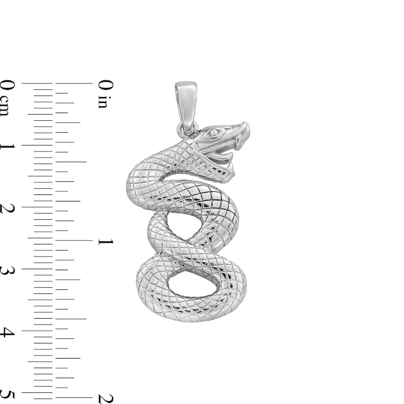 Main Image 2 of Textured Snake Necklace Charm in Solid Sterling Silver