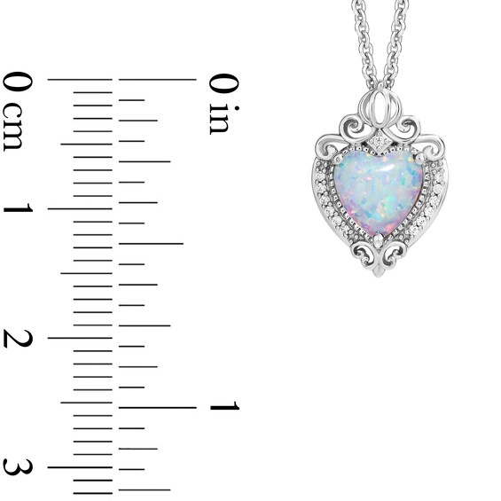 Enchanted Disney Cinderella Lab-Created Opal and Diamond Accent Pendant and Stud Earrings Set in Sterling Silver