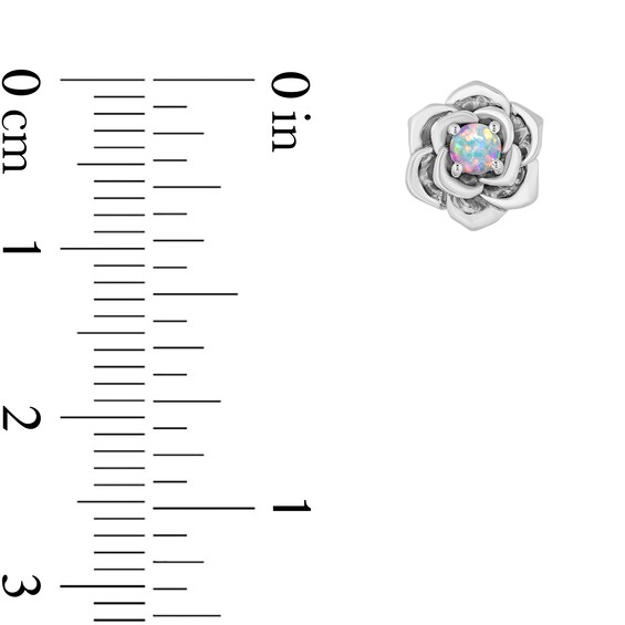 Enchanted Disney Cinderella Lab-Created Opal and Diamond Accent Pendant and Stud Earrings Set in Sterling Silver