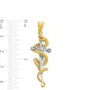 Thumbnail Image 2 of Diamond-Cut 3D Snake and Dagger Necklace Charm in Solid 10K Two-Tone Gold