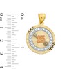 Thumbnail Image 2 of Quinceañera “15” Medallion Necklace Charm in Solid 14K Tri-Tone Gold