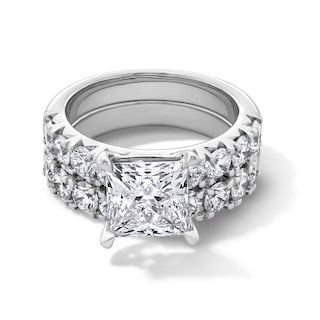 Grand Opulence 5-1/2 CT. T.W. Princess-Cut Certified Lab-Grown Diamond Bridal Set in 14K White Gold (F/VS2)