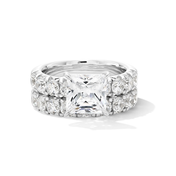 5-1/2 CT. T.w. Princess-Cut Certified Lab-Grown Diamond Bridal Set in 14K White Gold (F/Vs2)