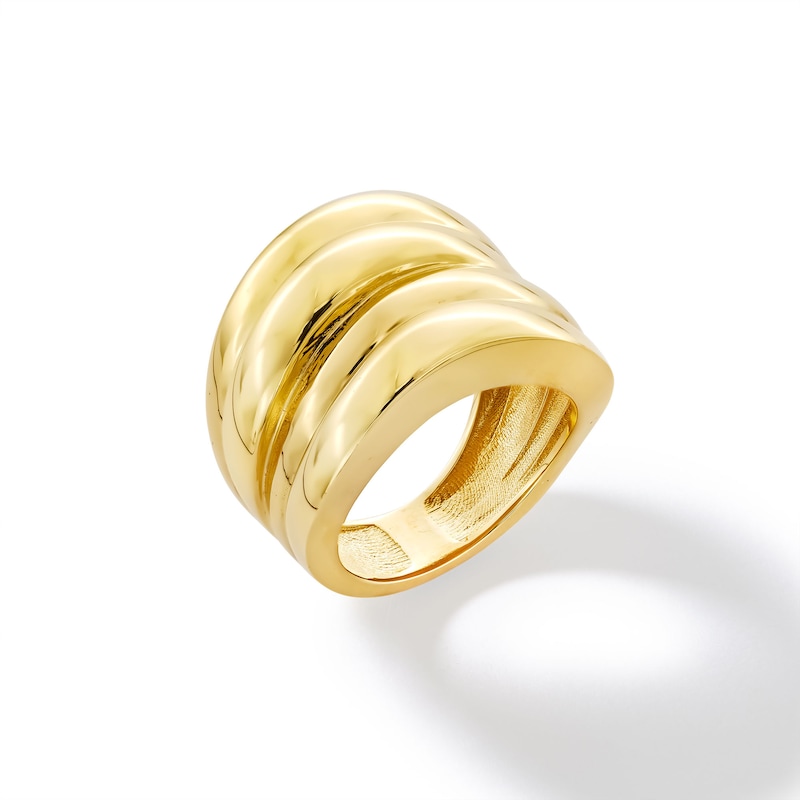 Main Image 1 of Sculpted Coil Multi-Row Ring in Solid 14K Gold - Size 7