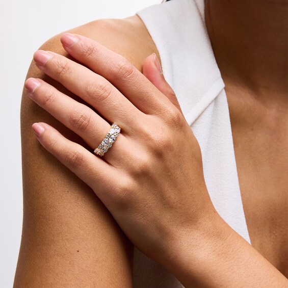 2 CT. T.w. Oval and Round Certified Lab-Grown Diamond Double Row Anniversary Band in 14K Gold (F/Vs2)