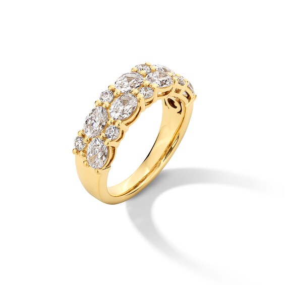 2 CT. T.w. Oval and Round Certified Lab-Grown Diamond Double Row Anniversary Band in 14K Gold (F/Vs2)