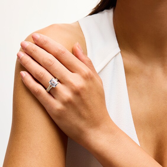 4-3/4 CT. T.w. Emerald-Cut Certified Lab-Grown Diamond Split Shank Engagement Ring in 14K Gold (F/Vs2)