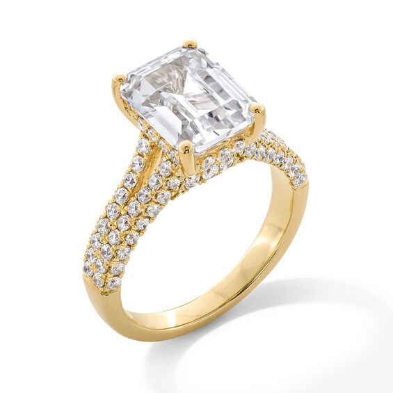 4-3/4 CT. T.w. Emerald-Cut Certified Lab-Grown Diamond Split Shank Engagement Ring in 14K Gold (F/Vs2)