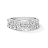 Thumbnail Image 1 of 1-1/4 CT. T.W. Oval and Round Diamond Triple Row Anniversary Band in 14K White Gold