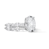 Thumbnail Image 5 of 4 CT. T.W. Oval and Round Certified Lab-Grown Diamond Alternating Shank Bridal Set in 14K White Gold (F/VS2)