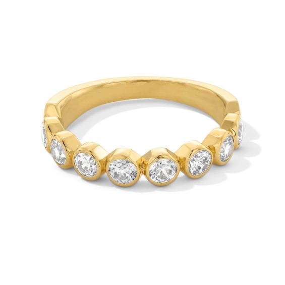 1 CT. T.w. Diamond Bezel-Set Eight Stone Stackable Anniversary Band in 10K Gold