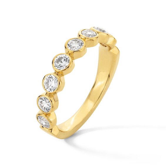 1 CT. T.w. Diamond Bezel-Set Eight Stone Stackable Anniversary Band in 10K Gold