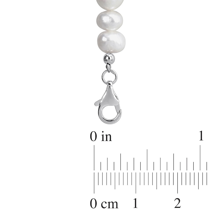 Main Image 2 of 5.0-8.0mm Baroque Freshwater Cultured Pearl and 3.0mm Bead Bracelet in Sterling Silver - 9.5”