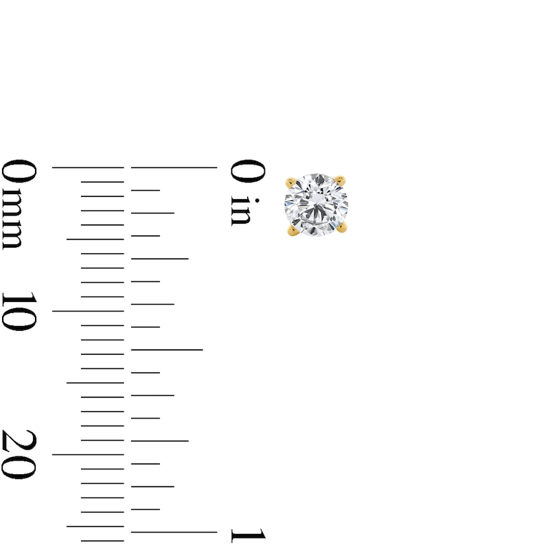 Main Image 3 of 1/2 CT. T.W. Diamond Solitaire Stud Earrings in 10K Gold