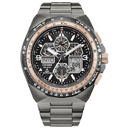 Men’s Citizen Eco-Drive® Promaster Air Skyhawk A-T Chronograph Analog/Digital Watch with Black Dial (Model: JY8146-54E)