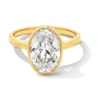 Thumbnail Image 1 of 3 CT. Oval Certified Lab-Grown Diamond Bezel-Set Solitaire Engagement Ring in 14K Gold (F/VS2)