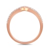 Thumbnail Image 4 of Pear-Shaped Certified Ruby and 1/3 CT. T.W. Diamond Three-Piece Wedding Ring Set in 10K Rose Gold