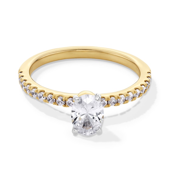 1 CT. T.w. Oval Certified Lab-Grown Diamond Engagement Ring in 14K Gold (F/Si2)