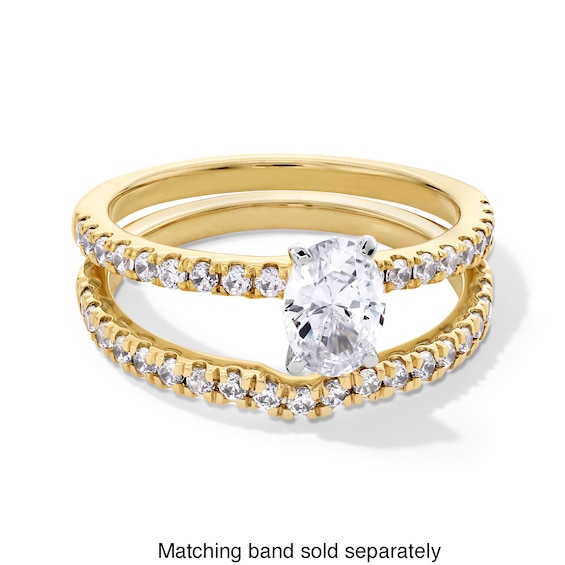 1 CT. T.w. Oval Certified Lab-Grown Diamond Engagement Ring in 14K Gold (F/Si2)