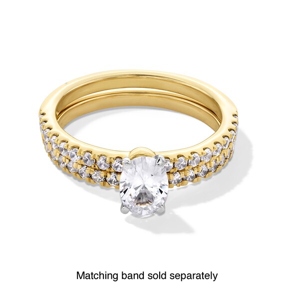 1 CT. T.w. Oval Certified Lab-Grown Diamond Engagement Ring in 14K Gold (F/Si2)